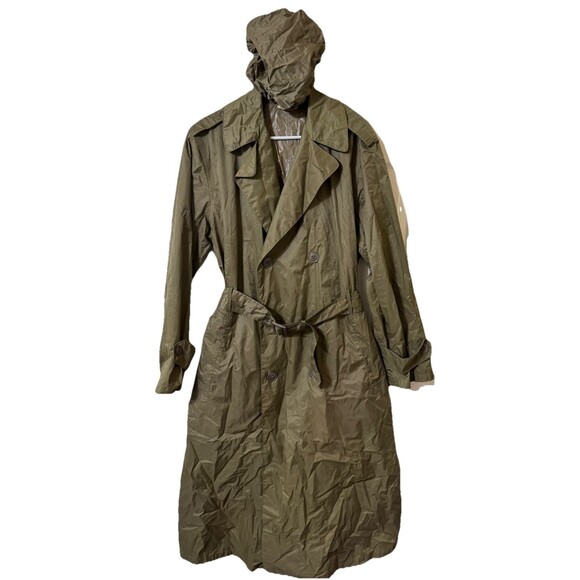 VTG 60S Men’s 36L, Military Army Green  Lightweight RAINCOAT Shower Hat IBERIA - Picture 1 of 7